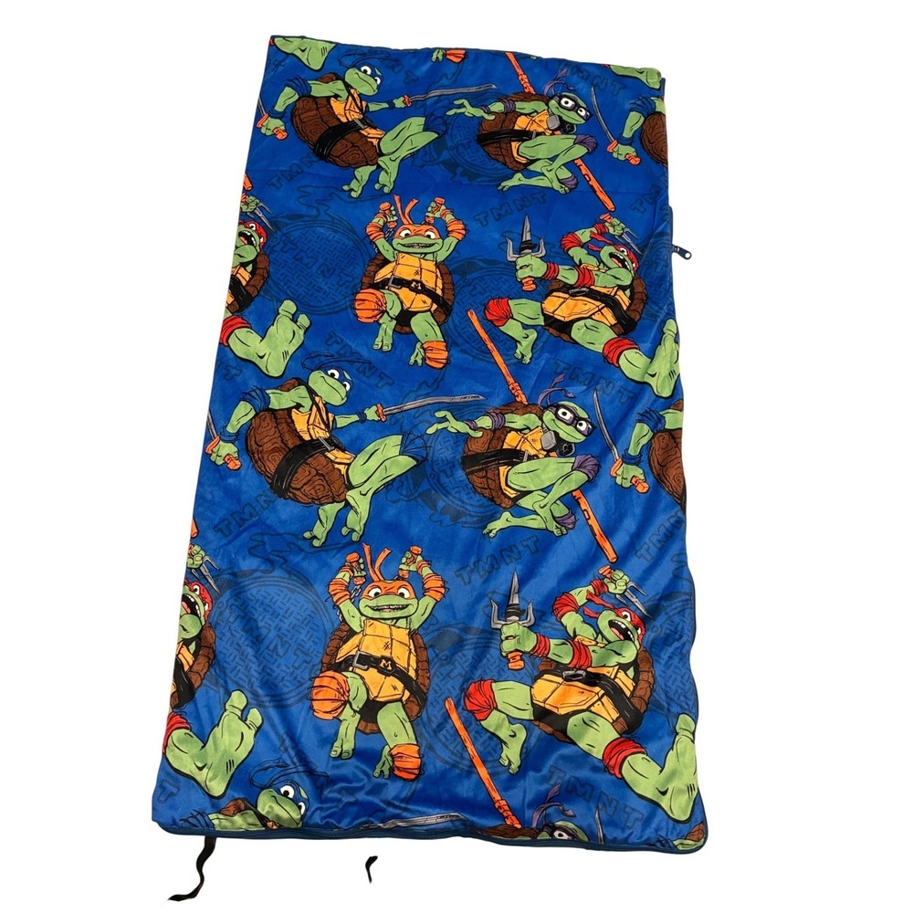 TMNT Mutant Mayhem Sleeping Bag Blue Slumber Bag Ninja Turtles 2024 Movie Kids